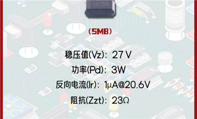 【每日一品】Slkor薩科微27V穩(wěn)定電壓值的穩(wěn)壓二極管1SMB5935B，廣泛應(yīng)用于汽車充電系統(tǒng)等領(lǐng)域